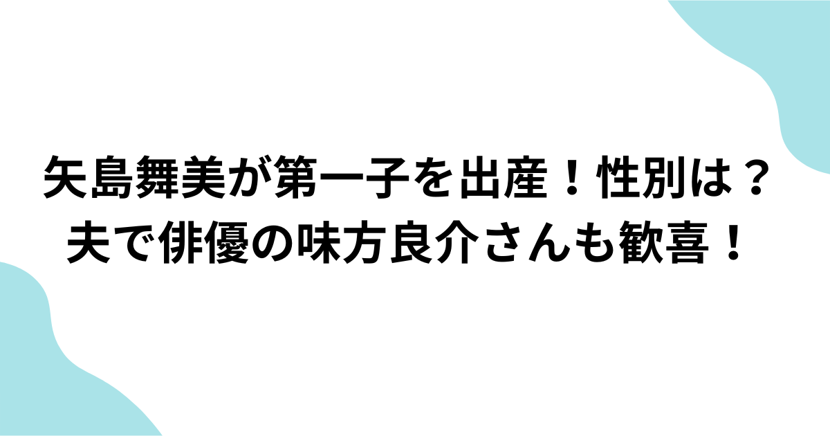 矢島舞美 第一子出産報告