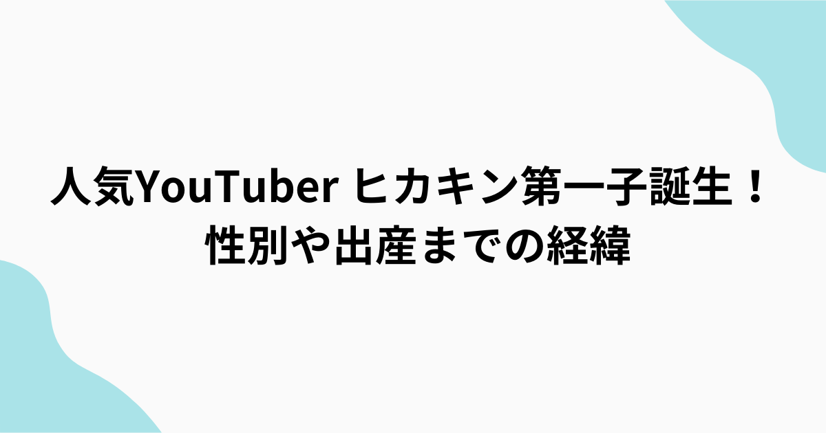 ヒカキン　第一子誕生