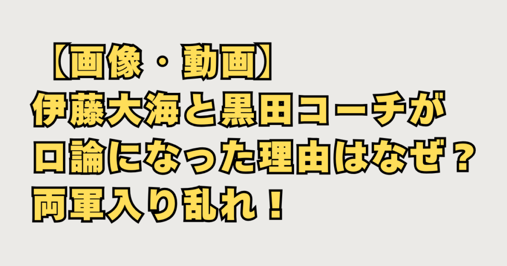 伊藤大海乱闘